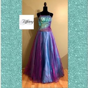 Tiffany Designs Ombré Sequined Prom Dress